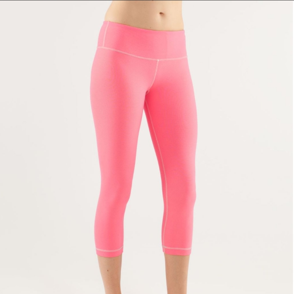 Rare Lululemon Wunder Under Crop Dune Flash Wee - image 1